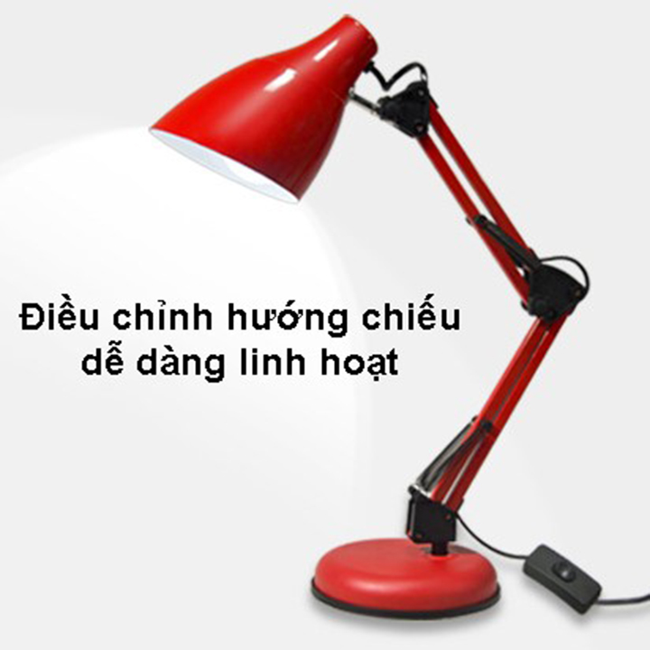 Đèn bàn học chống cận bảo vệ mắt tùy chỉnh hướng chiếu sáng, điều chỉnh góc xoay 360, đui đèn E27, gồm bóng led 220V/9W với nhiều màu sáng có thể lựa chọn