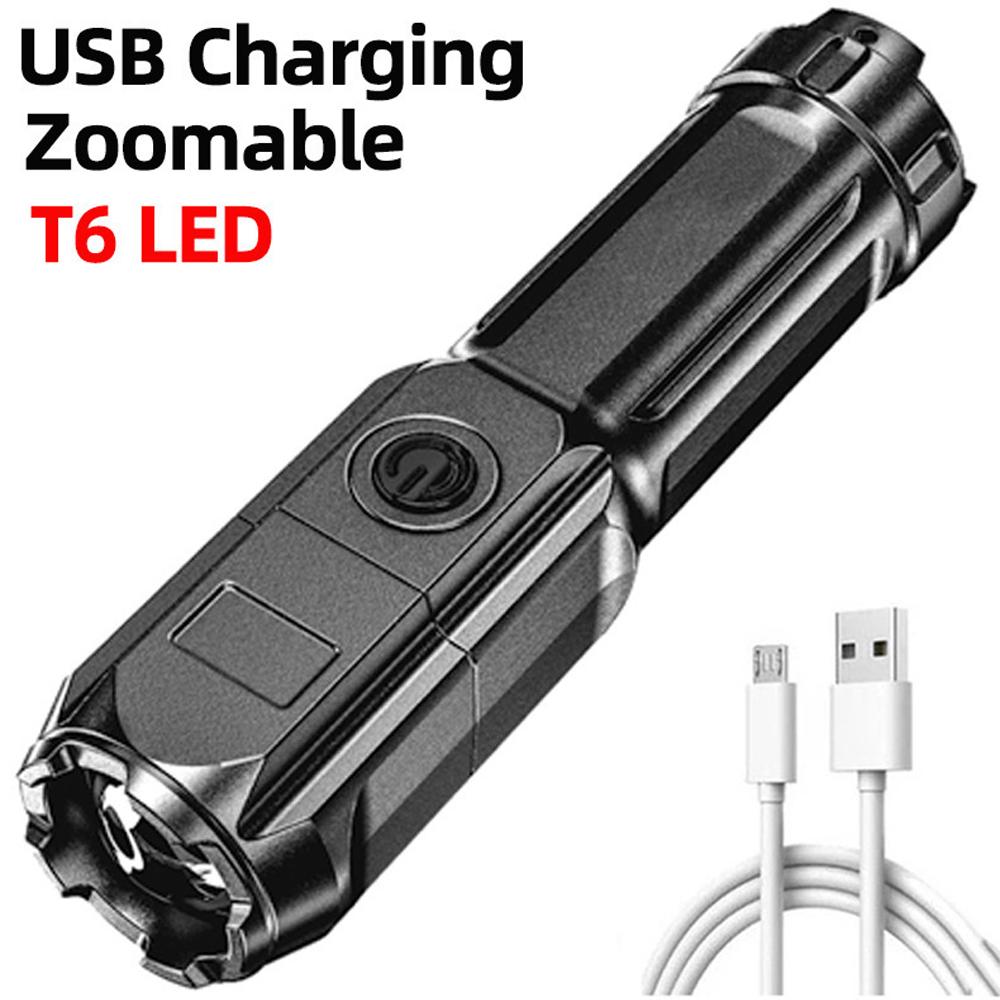 LED Rechargeable Flashlight Mini Handheld Zoomable Flashlight High Lumen Camping Light with 3 Light Modes for Emergency and Outdoor Use