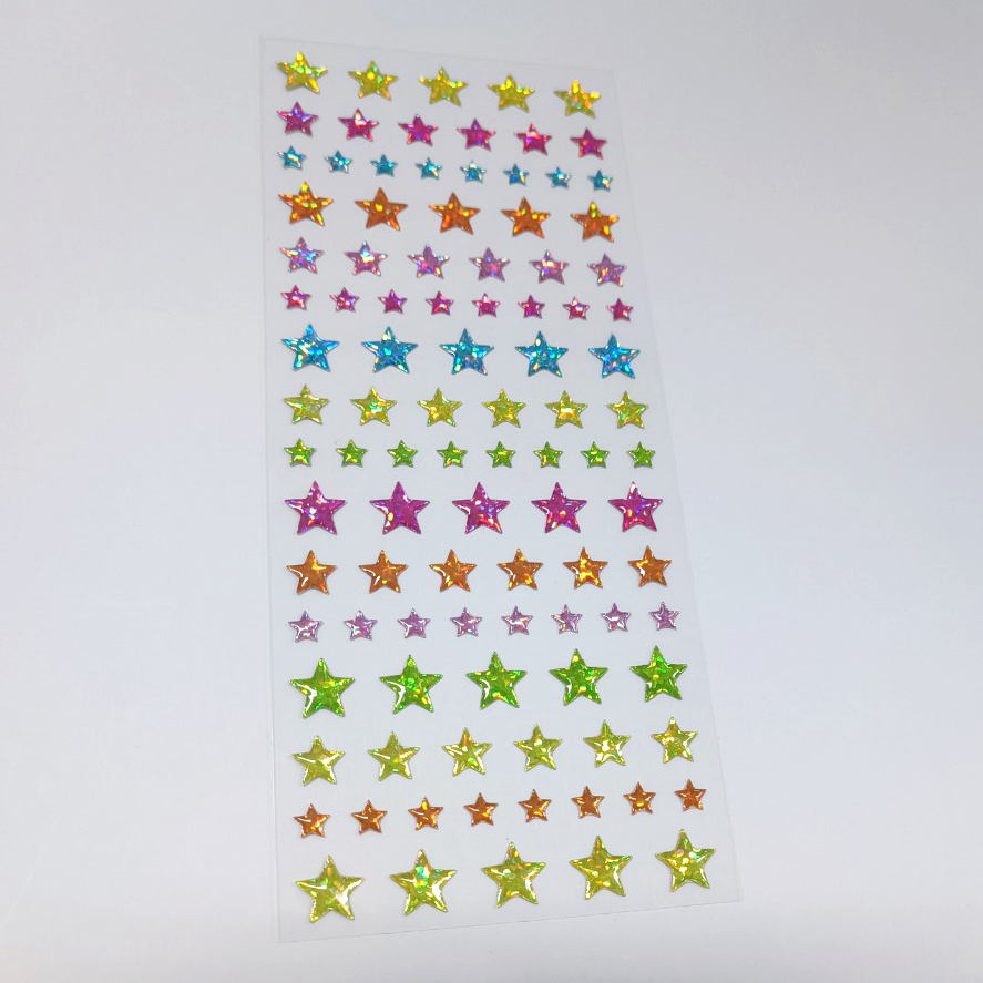 Sticker Drop Seal 3D nổi hình ngôi sao, 1 tờ nhiều mẫu