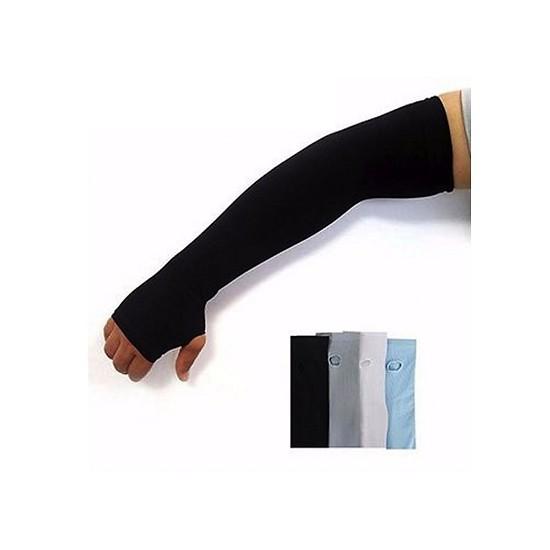 Găng Tay Chống Nắng Xỏ Ngón Thun Lạnh Mát - Đen