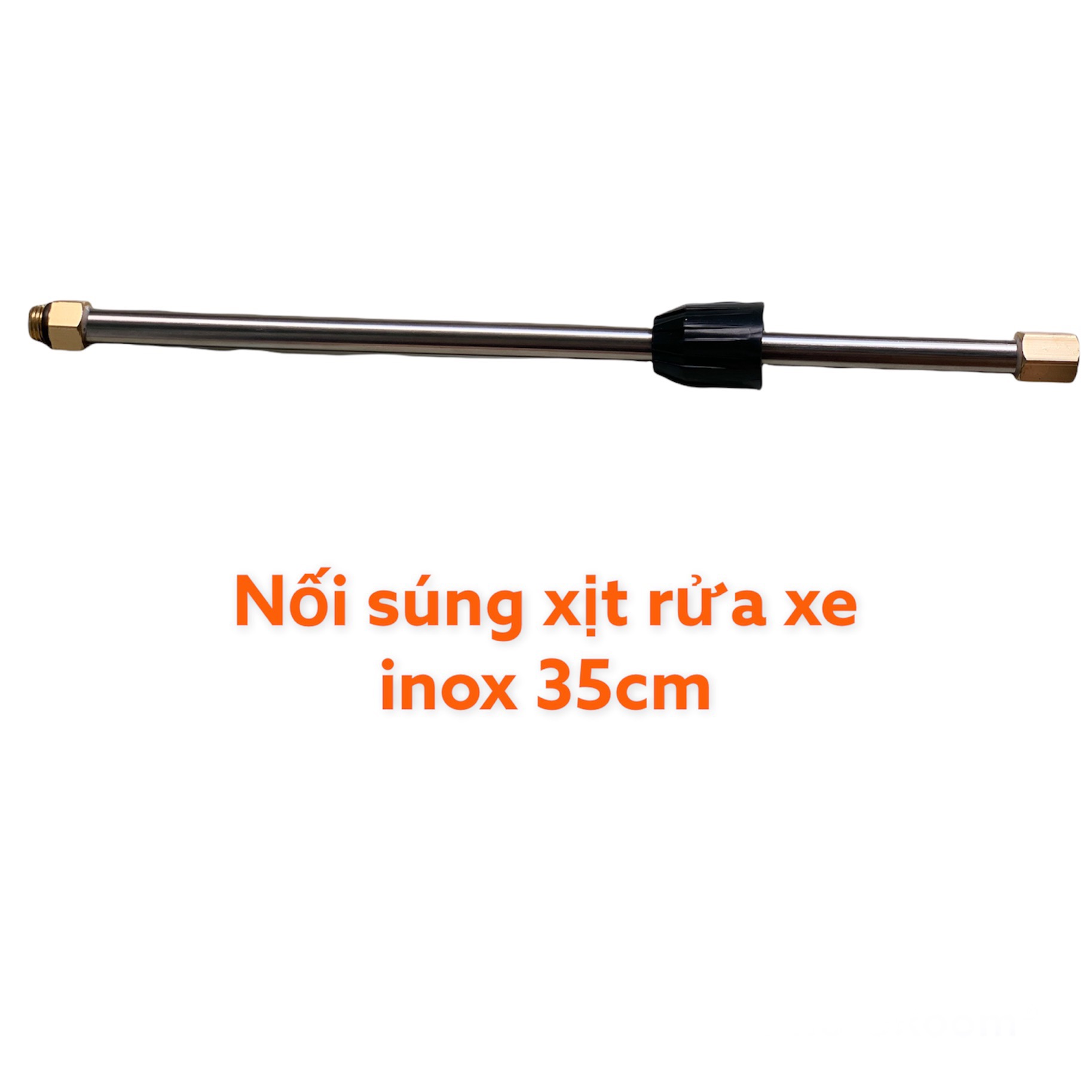 Súng xịt rửa xe lõi kim loại dài 34cm,ĐK ren ngoài Ø22mm, kèm cần nối inox dài 35cm,gắn được bình tạo bọt tuyết máy xịt rửa xe áp lực cao,,SUNG2+NOI35, HTC