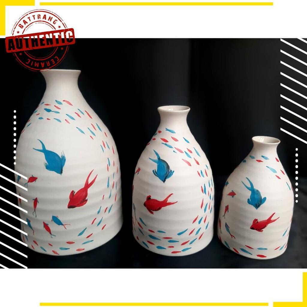 BÌNH TRANG TRÍ VẼ CÁ ĐÀN CAO CẤP