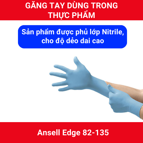 Găng tay thực phẩm cao cấp Ansell 82-135, găng tay dùng để chế biến đồ ăn, thủy sản, số lượng 1 hộp