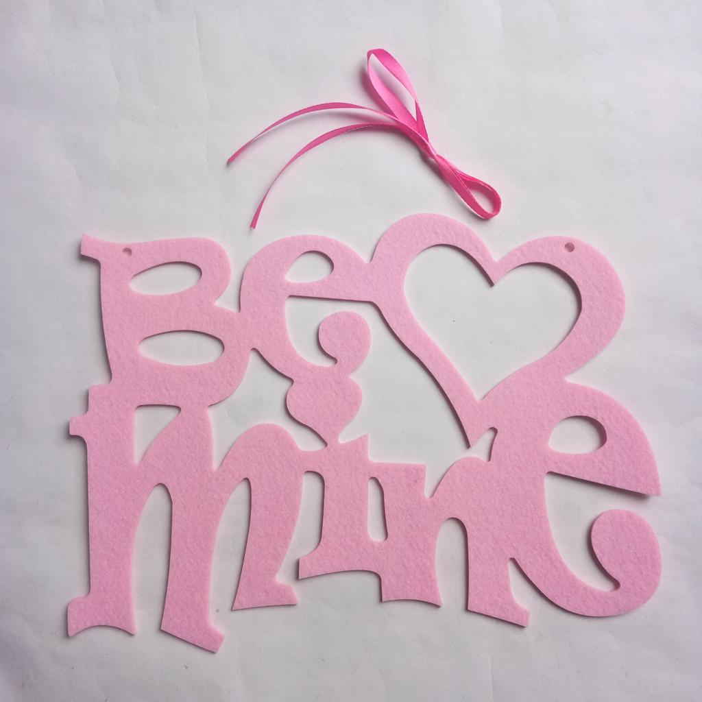 Romantic Non Woven Be Mine Valentines Day Home Decor Wall Door Hanging Sign