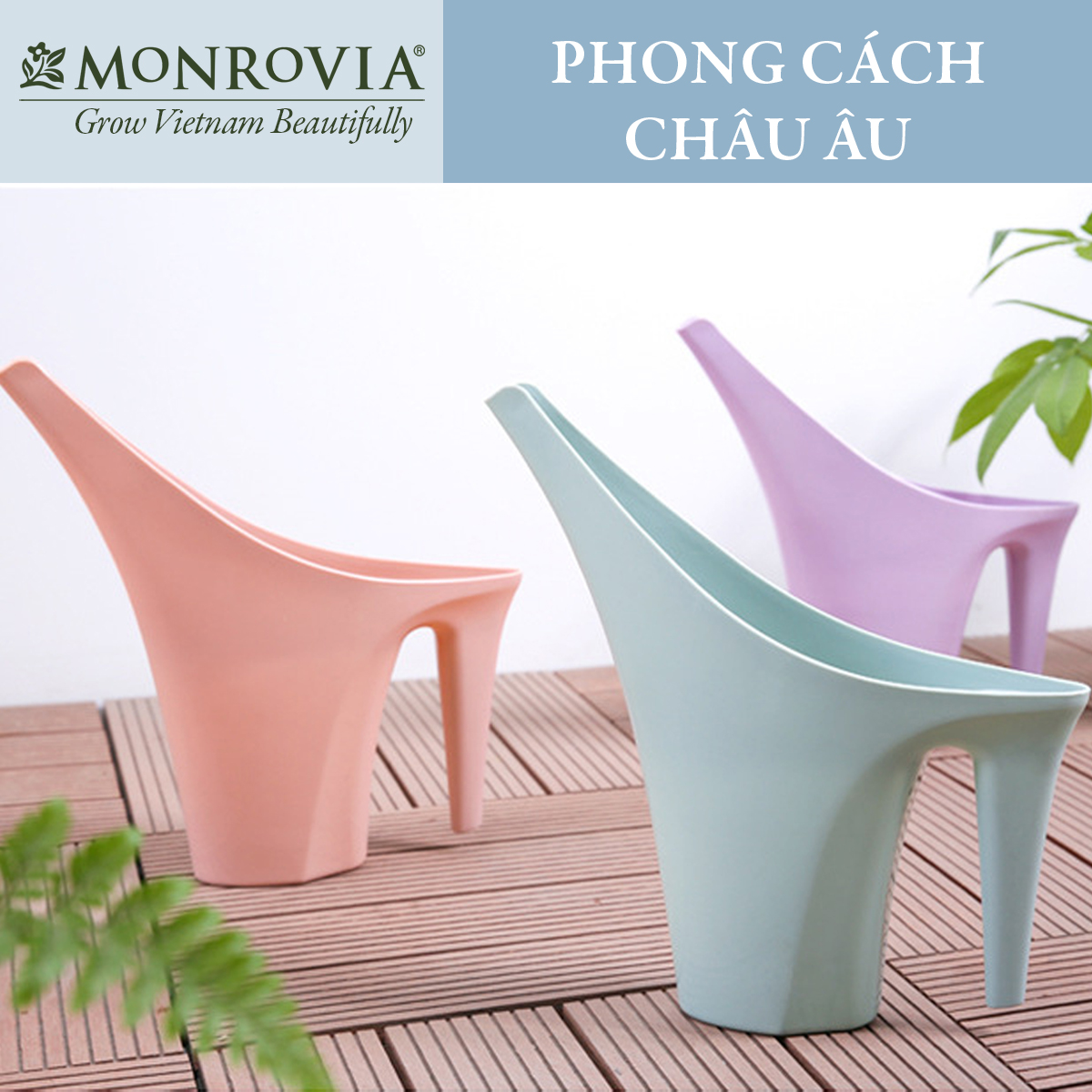 Bình tưới cây MONROVIA G-series, 1.1 lít, tưới cây cảnh, ban công, thiết kế nhẹ nhàng, tinh tế, phong cách Châu Âu