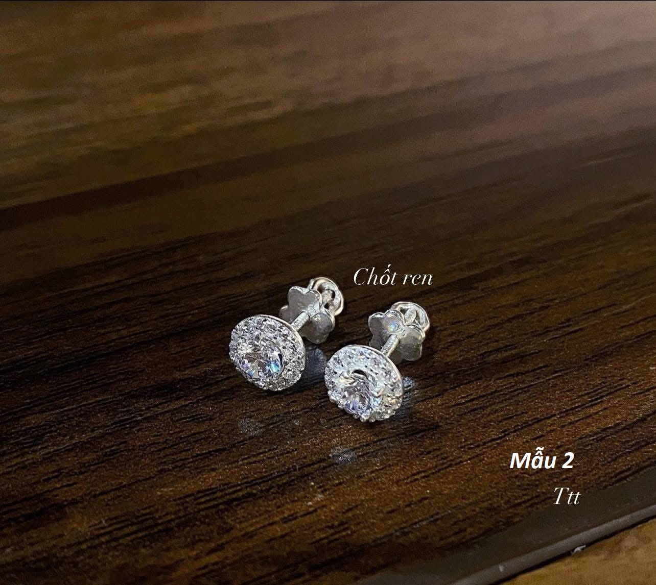 Bông tai bạc thời trang chốt ren xoáy chất liệu bằng bạc s925 MS080x - Bạc trang sức PKG