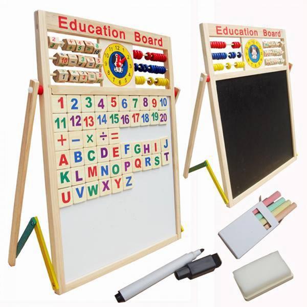 Bảng Ghép Gỗ Nam Châm 2 Mặt Cho Bé Học Chữ Và Số Thông Minh
