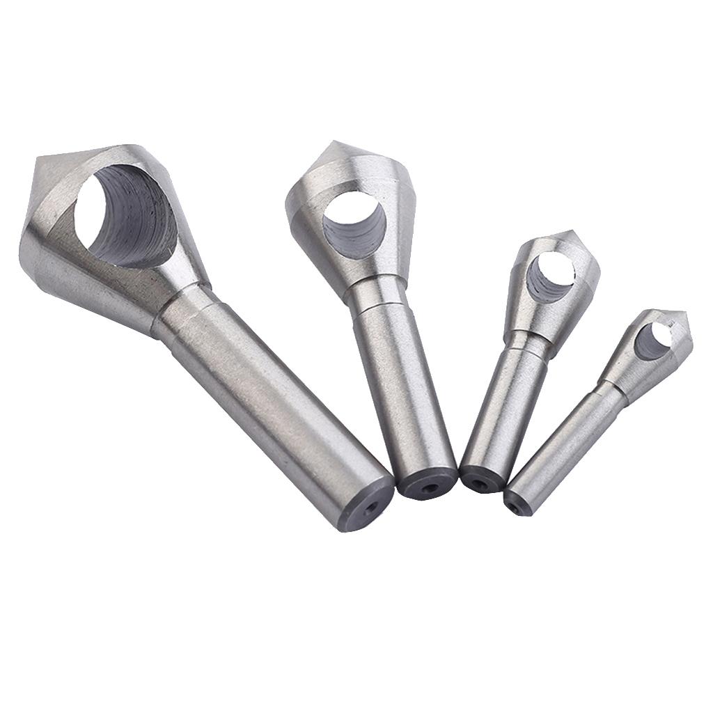 Set of4Pcs Hss Steel Countersink Drill Bit Wood Chamfering Device Drill Bits