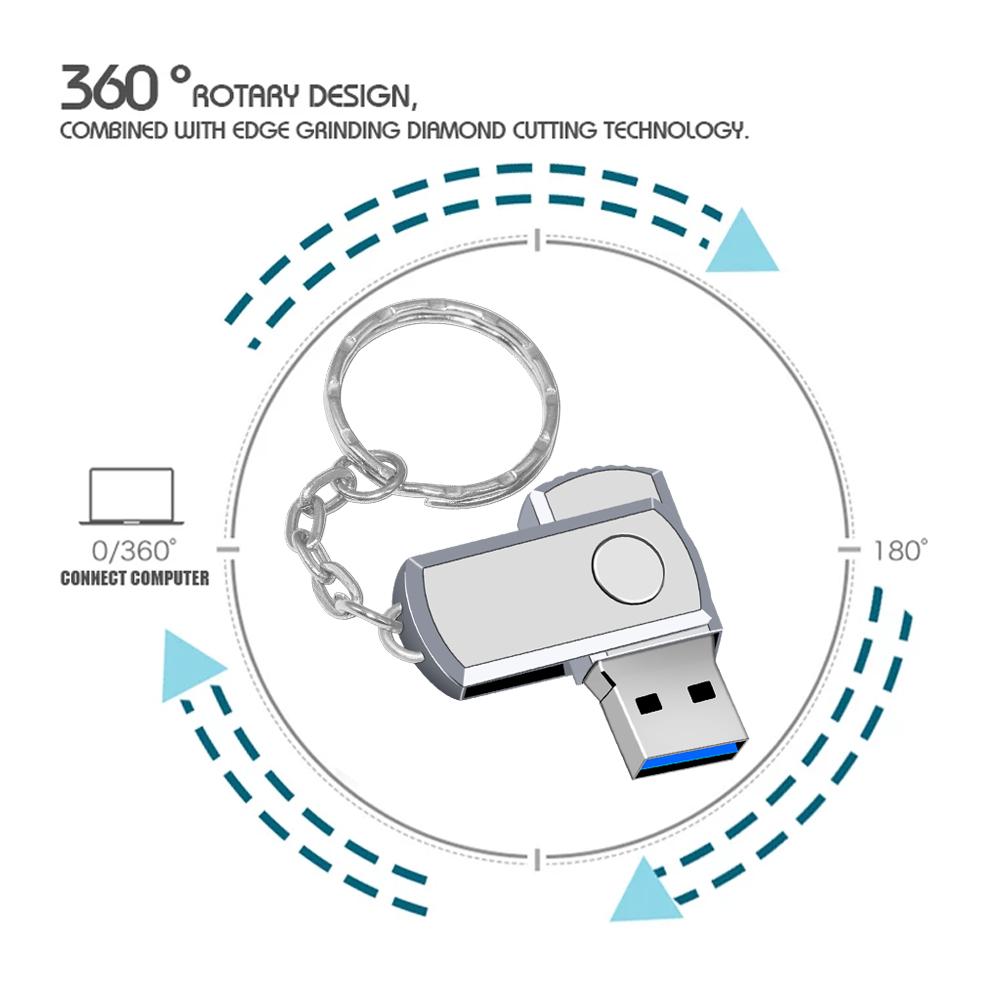 Vòng Xoay 3.0 Ổ Bút 128G USB Tốc Độ Cao 64G 16G Pendrive USB 3.0 Ổ Đĩa Flash 32G Logo Tùy Chỉnh USB Cho Máy Tính