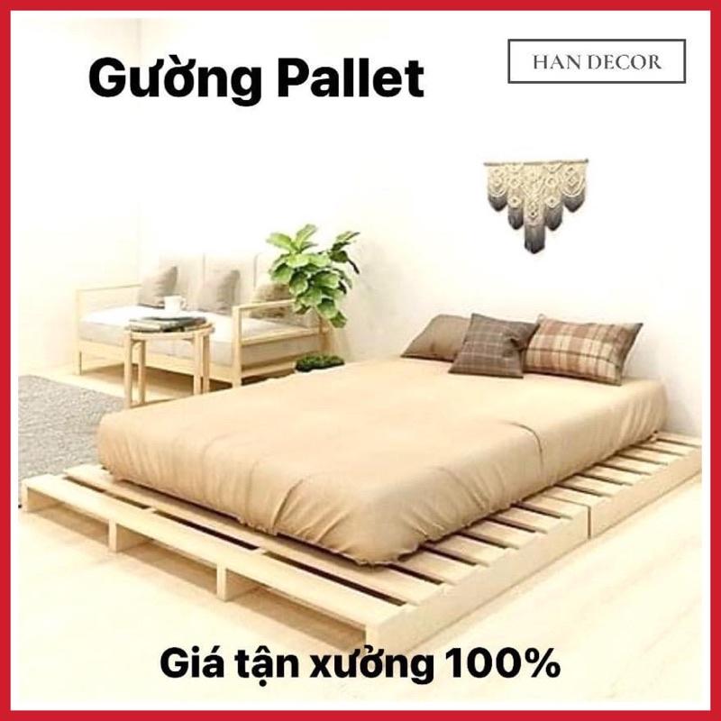 GƯỜNG PALLET GỖ THÔNG 4 TẤM THÔNG MINH TIỆN DỤNG