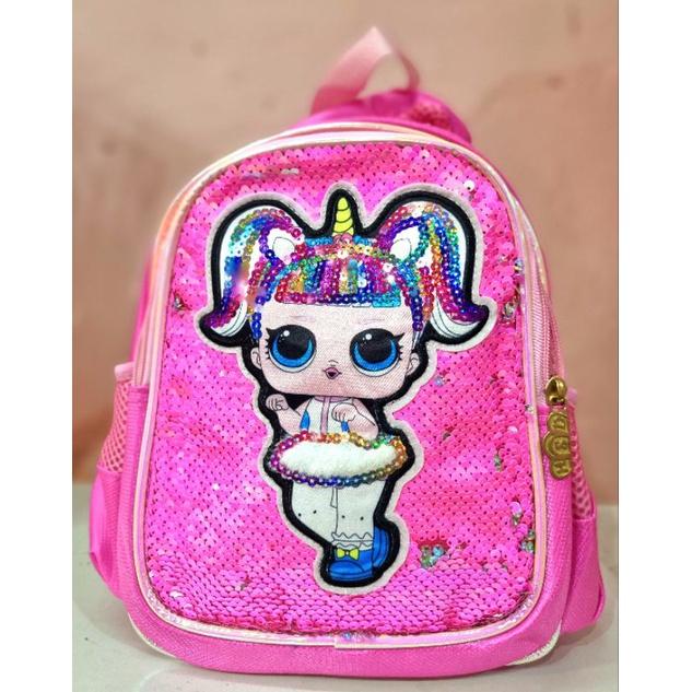BALO MẪU GIÁO CHO BÉ GÁI ĐI HỌC HÌNH KITTY/UNICORN/CÔNG CHÚA ELSA MÀU HỒNG