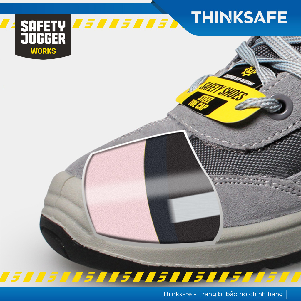 Giày bảo hộ lao động nam nữ Jogger Thinksafe, giày bảo hộ siêu nhẹ chính hãng, kiểu dáng thể thao, đẹp, chống đinh , Giày công trình cao cấp - Safety Shoes Organic S1P