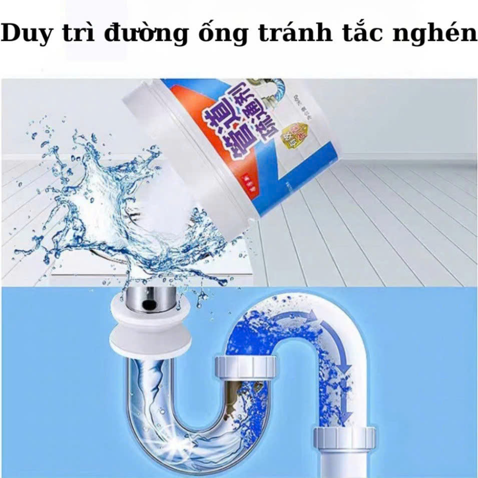 Bột thông cống cực mạnh bột thông bồn cầu, bồn rửa bát, đường ống, chai 260gram