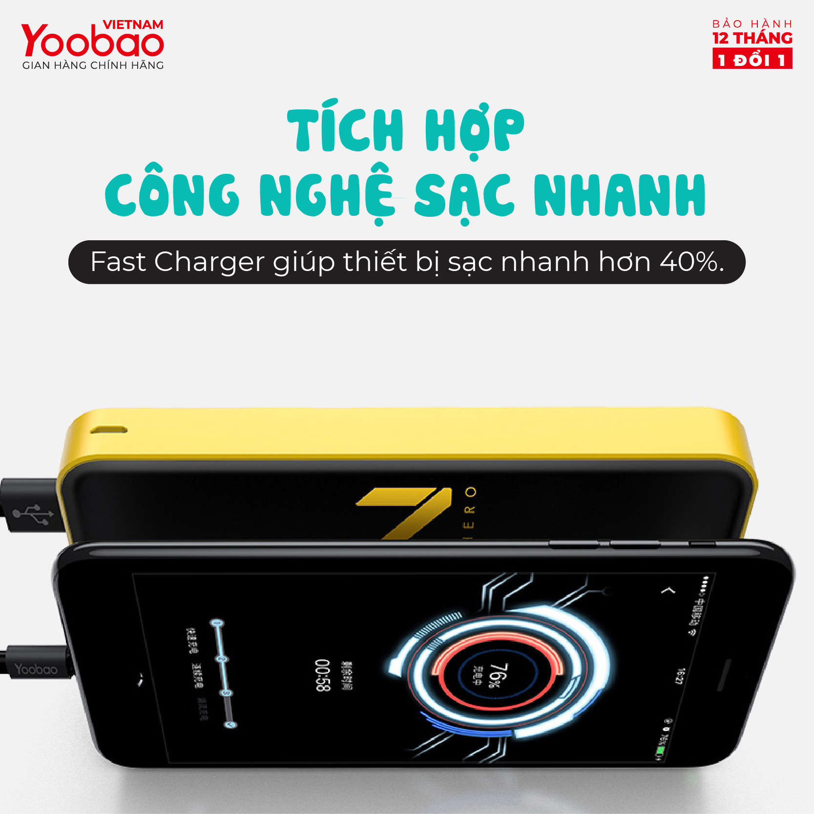 Sạc dự phòng YOOBAO S8Plus dung lượng 20000mAh chính hãng