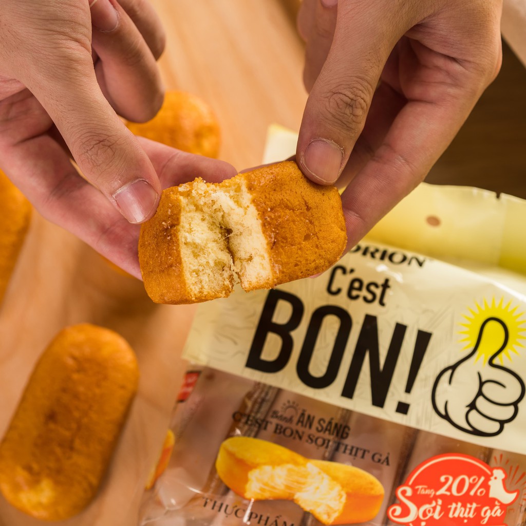 Bánh ăn sáng Orion C’est Bon sợi thịt gà vị truyền thống/sốt kem phô mai