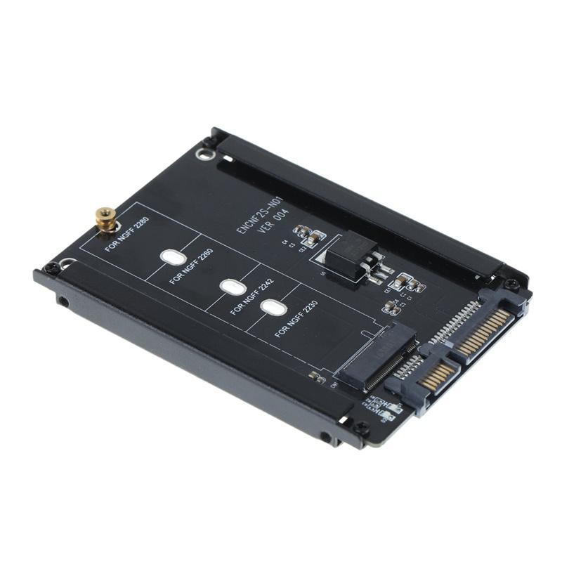 Black Case CY B+M Socket 2 M.2 NGFF SSD to 2.5 SATA Adapter for 2230/2242/2260/2280mm M2 SSD