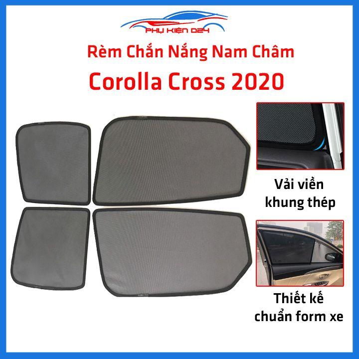 Bộ 4 rèm chắn nắng nam châm Corolla Cross 2020 khung cố định chống tia UV