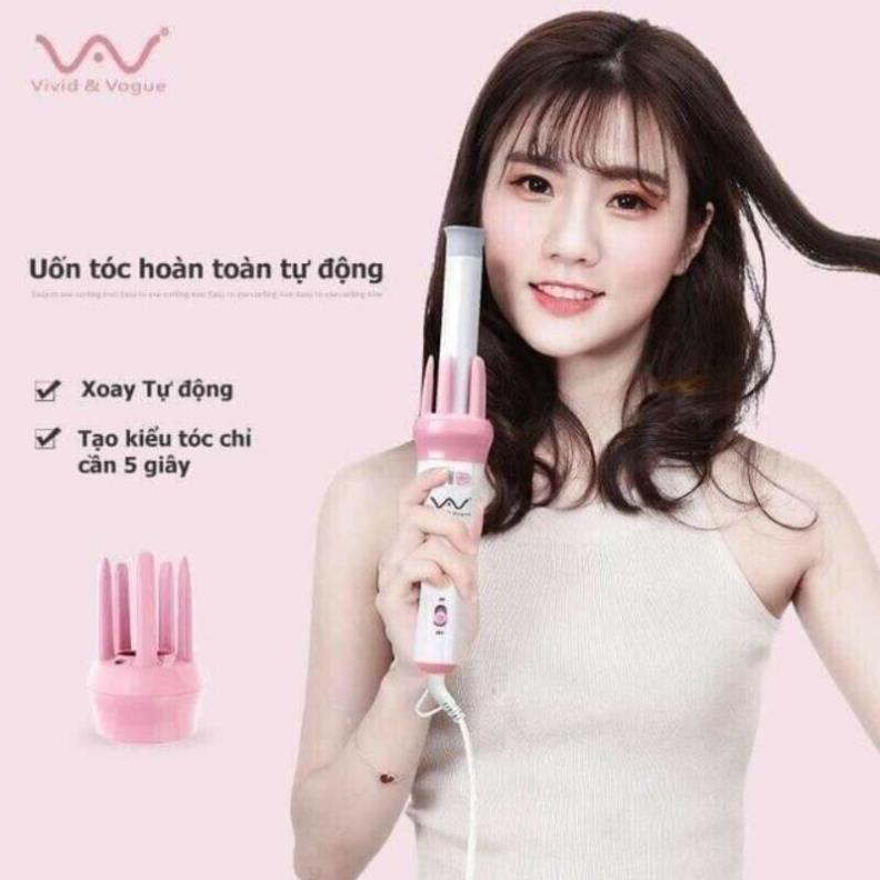 Máy Uốn Tóc, Lược Điện Làm Xoăn Tóc 360 Độ Vivid & Vogua Chuyên Nghiệp,Giúp Tạo kiểu đẹp Shop Change Gia Dụng Thông Minh