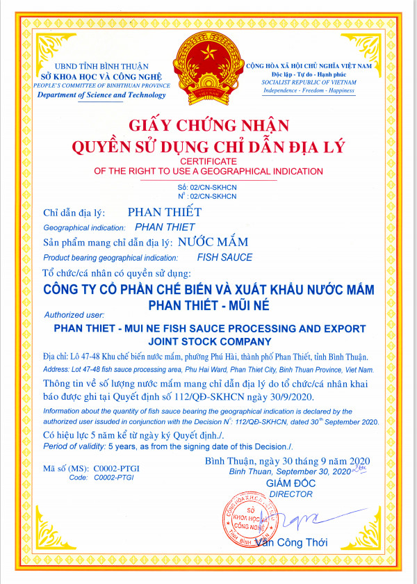 Nước mắm nguyên chất SUCHI 60N đạm tự nhiên, sánh đặc , có Chứng nhận Chỉ Dẫn Địa Lý, đang xuất khẩu Mỹ và bán trên Amazon Mỹ, giải thưởng OCOP 4 Sao của Bộ Nông Nghiệp