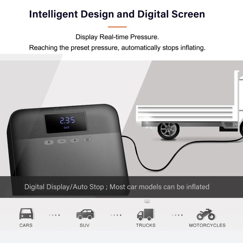 Bơm lốp ô tô xiaomi 70mai midrive TP03 , Bơm lốp đa năng , Bơm lốp mini - Hàng nhập khẩu