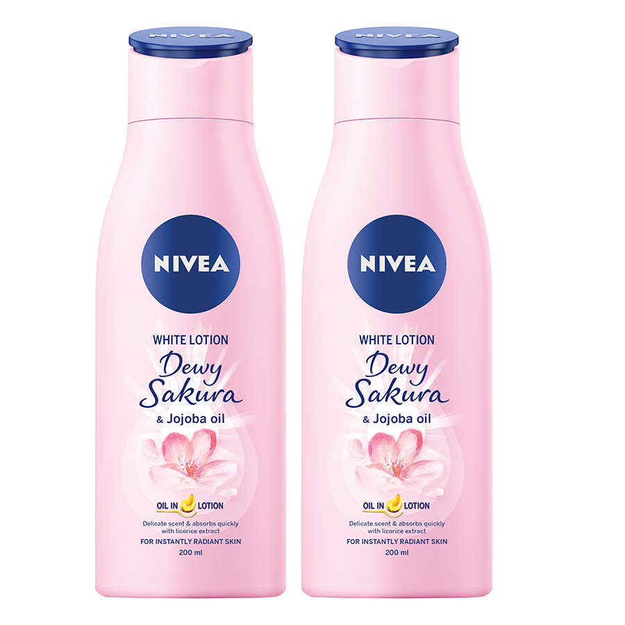 Combo 2 Chai Sữa Dưỡng Thể Dưỡng Trắng Nivea Dewy Sakura (200ml*2)