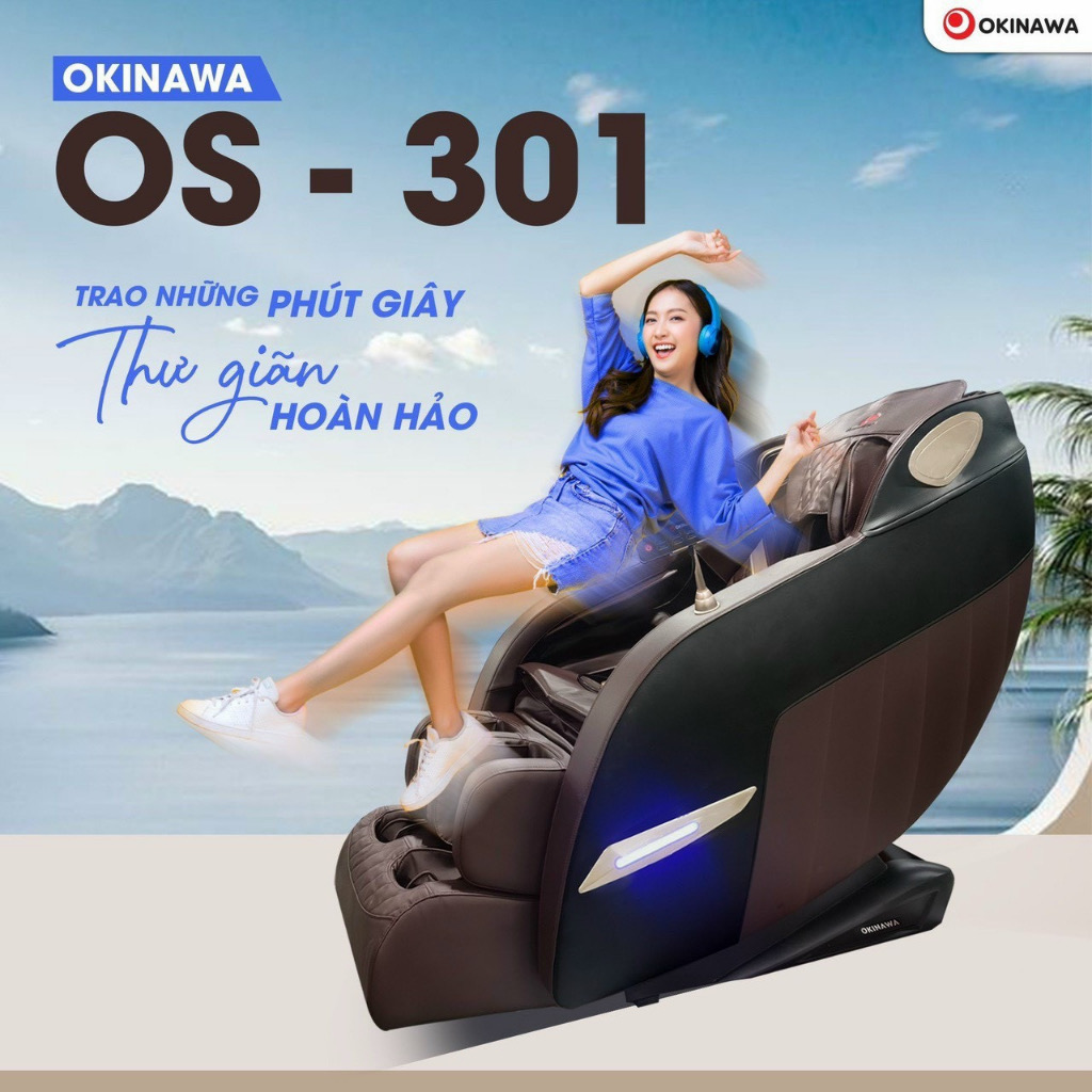 GHẾ MASSAGE OKINAWA OS 301 - CON LĂN MASSAGE 4D