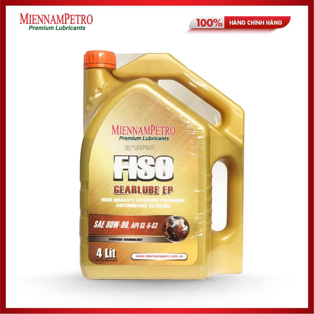 Dầu Nhớt MiennamPetro Fiso Gearlube EP SAE 80W-90 API GL-5 4L Bảo Vệ Hộp Số Và Bánh Răng Cho Xe Ô Tô Chất Lượng Cao