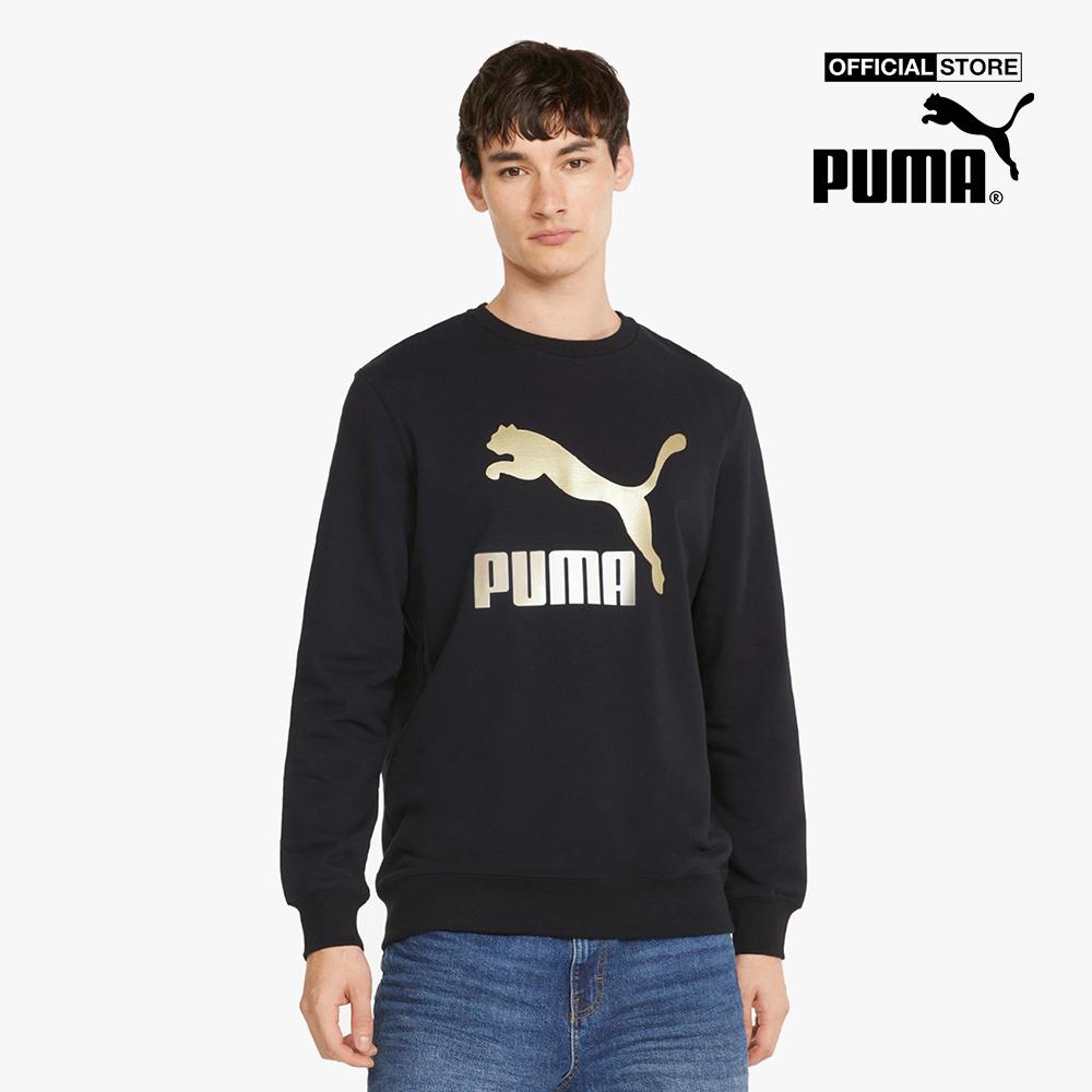 PUMA - Áo sweater nam cổ tròn Classics Metallic Logo 534715