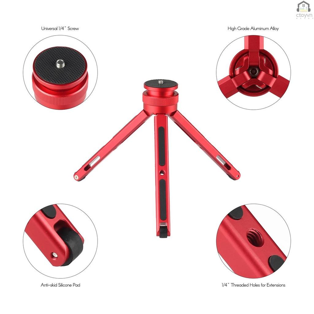 Giá đỡ ba chân bằng nhôm có thể điều chỉnh chiều cao với giao diện 1/4 inch cho máy ảnh DSLR SLR