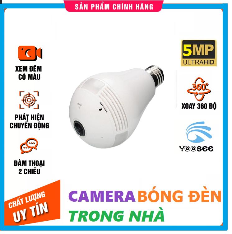 (Lỗi 1 đổi 1)  Camera Yoosee 360 Độ Không Dây Hình Bóng Đèn Mắt Cá Tích Hợp WiFi xem toàn cảnh panorama - Hàng chính hãng