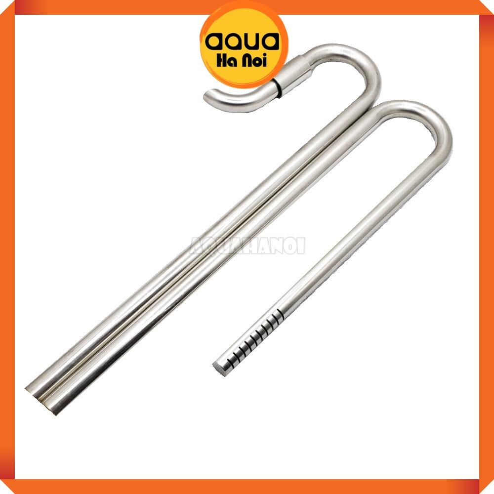 Bộ In out inox 304 - Đầu out xoay 360 độ - Không lọc váng - Phi 12/16mm - Tăng thẩm mĩ cho máy lọc hồ thủy sinh