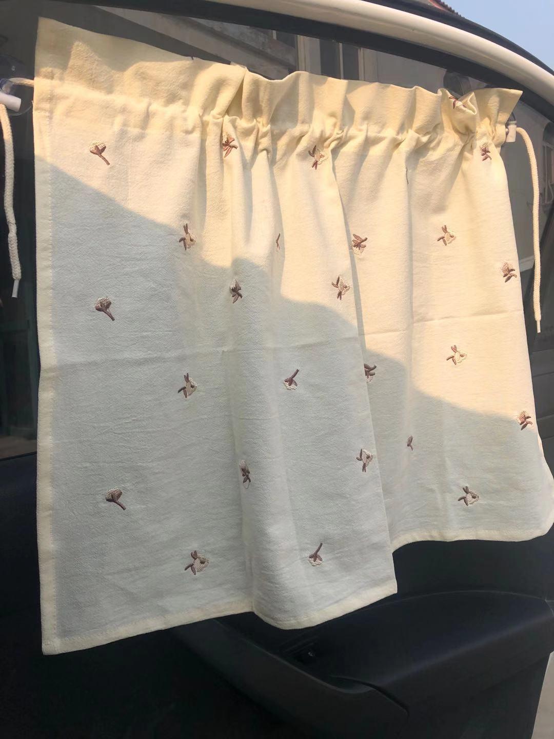 Phong cách mới nhất Hàn Quốc laonmanman rèm ô tô bông thêu tấm che nắng rèm cản sáng mút ins phong cách mục vụ