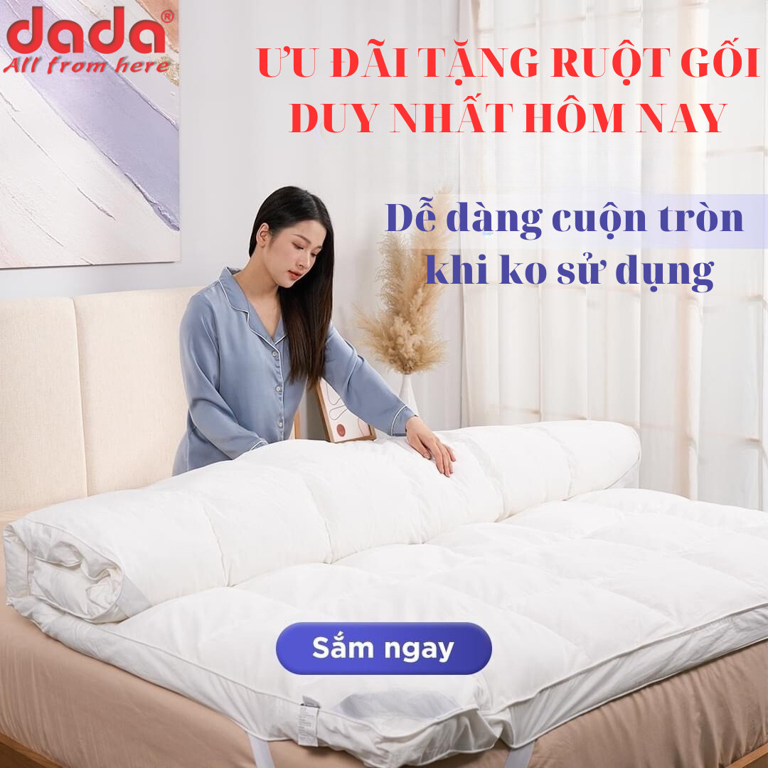 Nệm topper khách sạn cao cấp DaDa - Tấm làm mềm nệm dày 9cm - Xuất khẩu EU