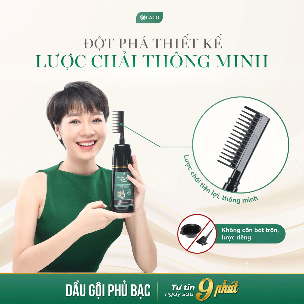 Dầu Gội Phủ Bạc Laco Black Hair - Tóc đen tự tin sau 9 phút