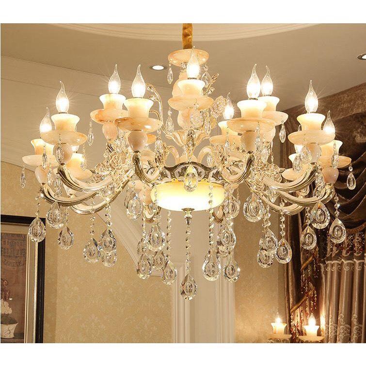 Đèn Chùm Thả Trần Chất Liệu Đá Thủy Tinh Đúc Trang Trí Biệt Thự Phòng Khách,Ngủ,Nhà Hàng,Khách Sạn,Spa