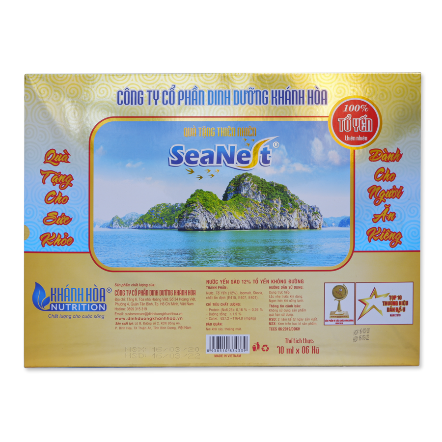 Hộp Quà Tặng Yến Sào Cao Cấp Seanest không đường (Hộp 6 Lọ x 70ml)