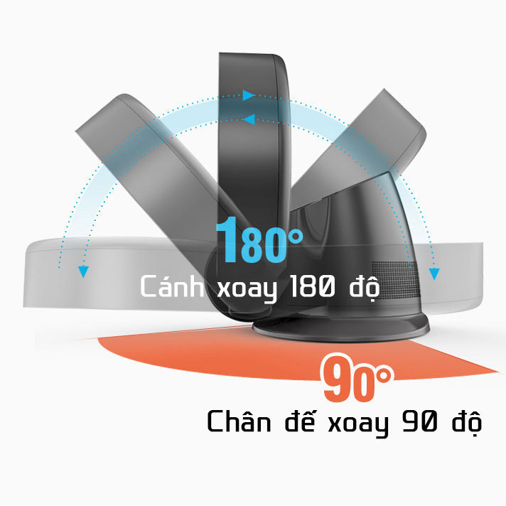 Quạt không cánh siêu mát an toàn CR-305 để bàn hoặc treo tường