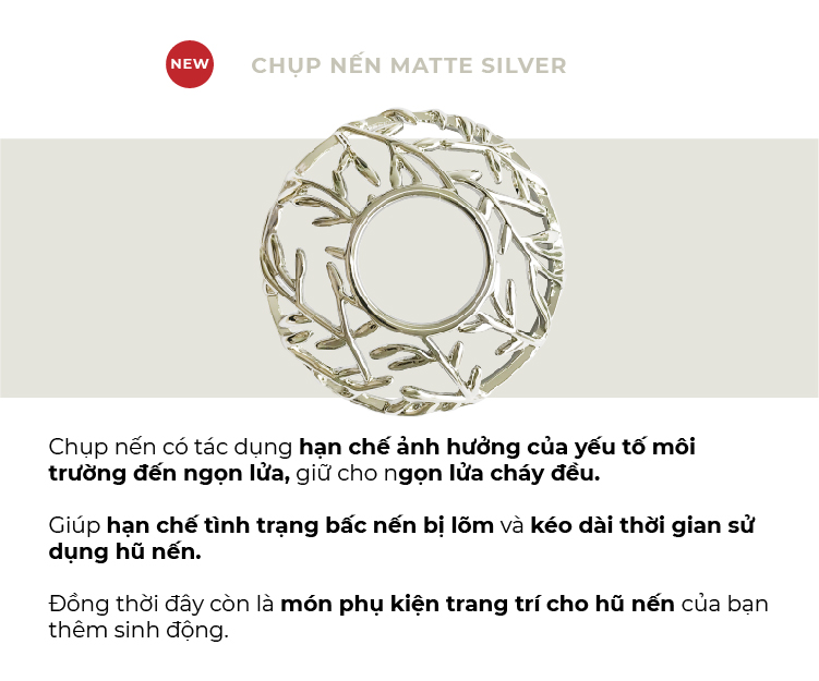 Chụp nến trang trí Yankee Candle - Matte Silver