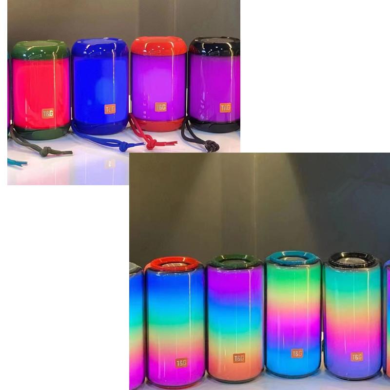 Phong cách mới nhất mới TG639 Loa Bluetooth không dây rung nửa màn hình, đèn nhiều màu sắc mát mẻ, thẻ di động ngoài trời TG638