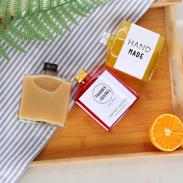 Chai Thủy Tinh Vuông Dẹp 250ml Nắp Nhôm