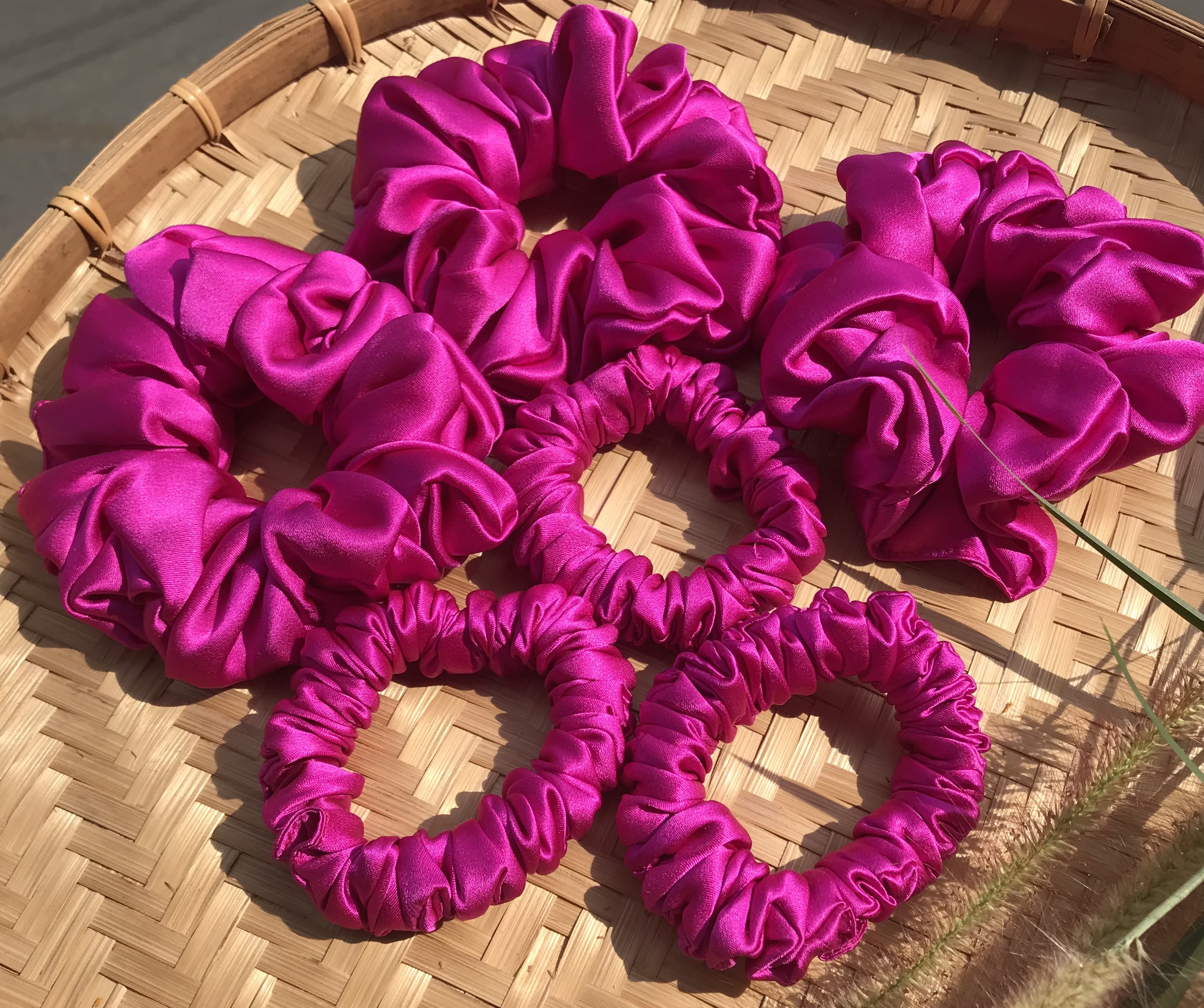 Dây Buộc Tóc Màu bản lớn 5cm,Thời Trang Cho Nữ, Dây Buộc Vải lụa tơ tằm , Silk Scrunchie Băng Đô Co Giãn Đơn Giản, Sang trọng Cho Nữ, Băng Đô lụa Satin Buộc Tóc Cho Bé Gái Phụ Kiện Tóc