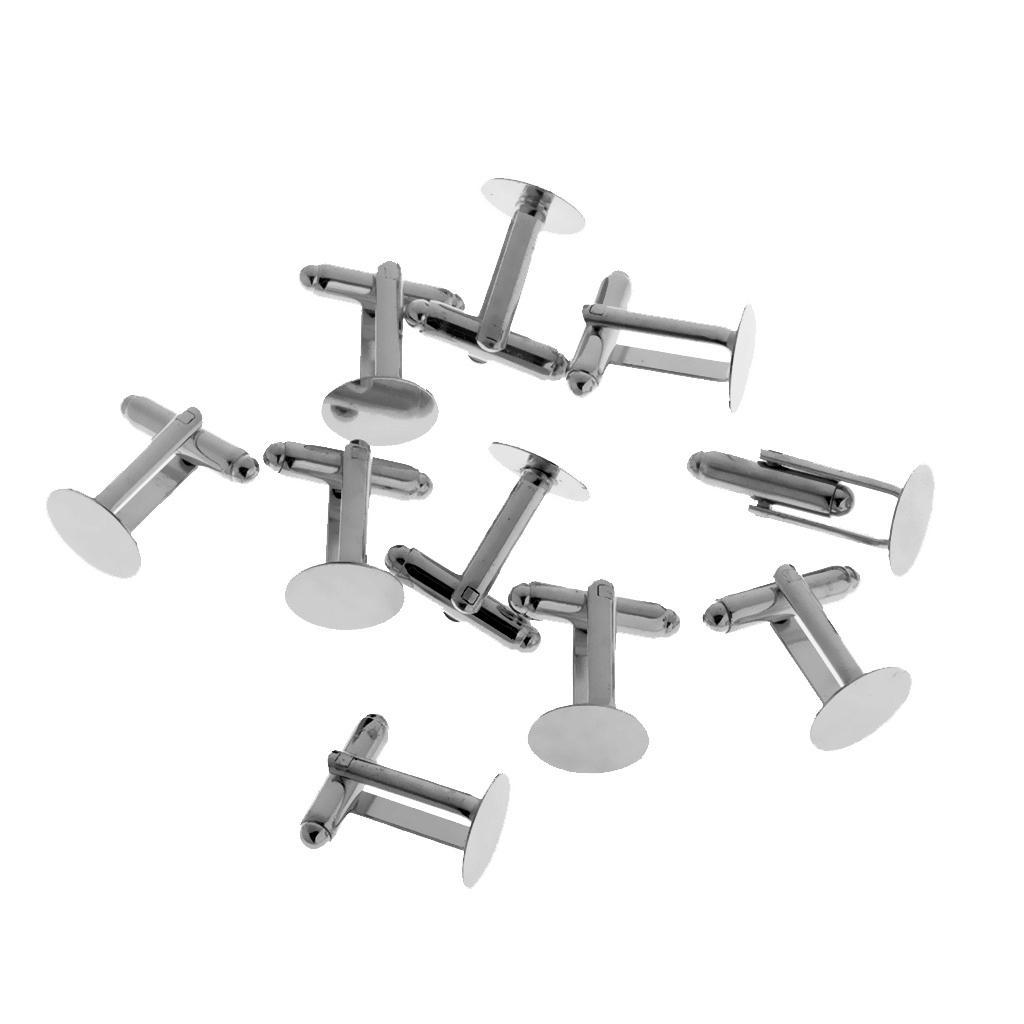 Men Brass Business Shirt Cufflink Flat Round Wedding Party Cuff Links