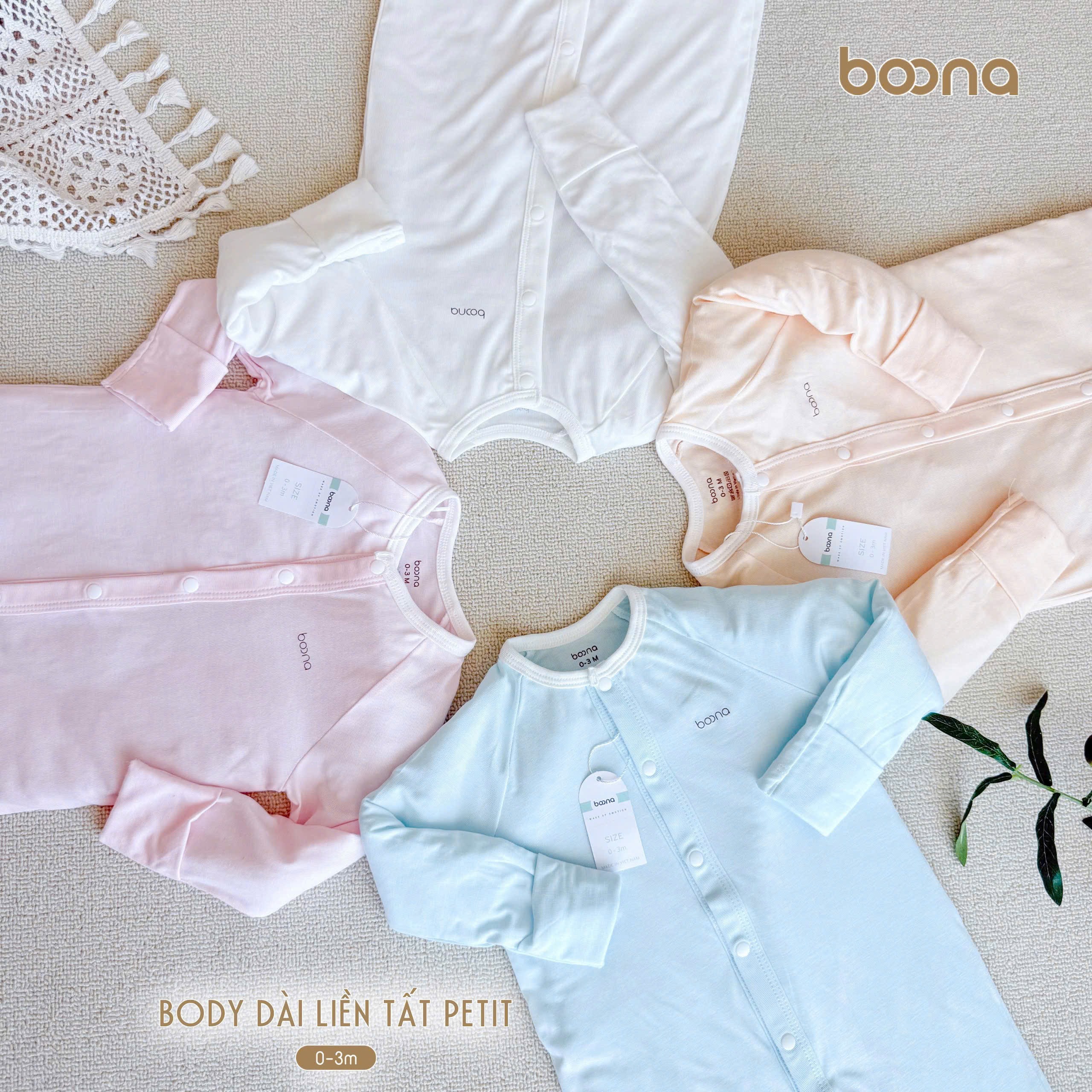 Body dài liền tất petit Boona (0-3M)