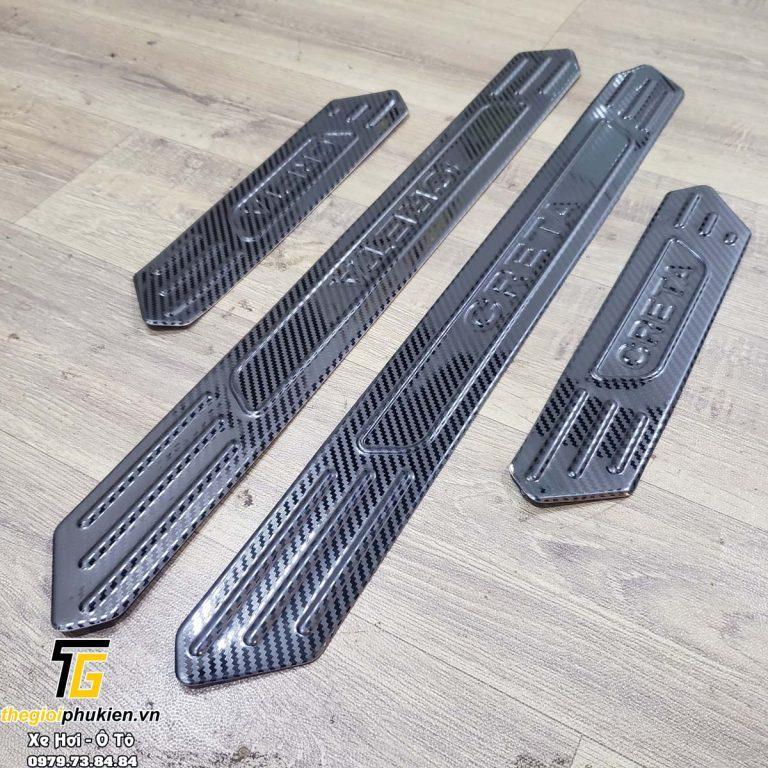 Bộ Ốp bậc cửa, Nẹp bước chân carbon, cacbon Hyundai Creta