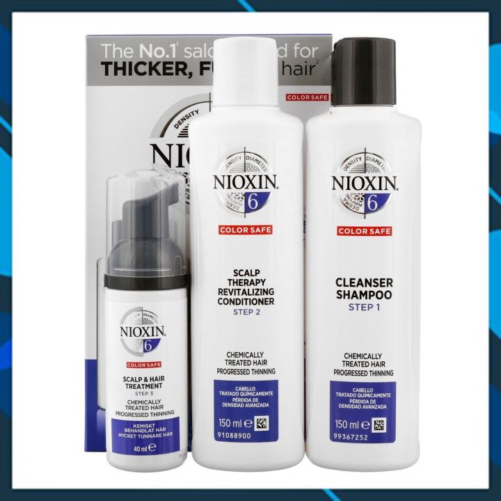 Bộ dầu gội xả Nioxin 6 Chemically Treated Hair Progressed Thinning Travel Kit Cho tóc uốn duỗi tẩy có dấu hiệu thưa rụng Mỹ 150ml