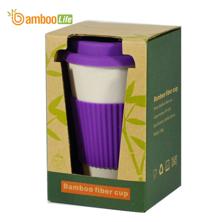 Ly uống nước Cốc uống nước từ sợi tre thiên nhiên Bamboo Life BBL018 có nắp đậy hàng chính hãng