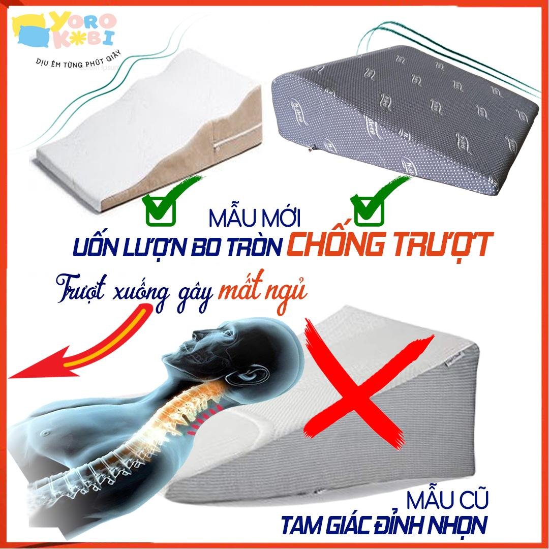 GỐI TRÀO NGƯỢC DẠ DÀY NGƯỜI LỚN YOROKOBI, KÍCH THƯỚC CAO 60*60*16CM (Bo tròn), THÍCH HỢP VỚI NGƯỜI BỊ TRÀO NGƯỢC ACID, Ợ CHUA, THOÁI HÓA CỘT SỐNG CỔ, HÀNG THƯƠNG HIỆU