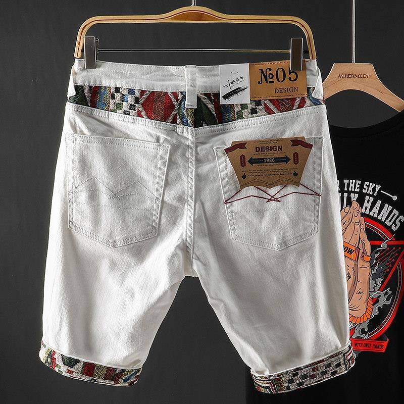 Quần Short Jeans Thêu Họa Tiết Phong Cách Mới Cho Nam