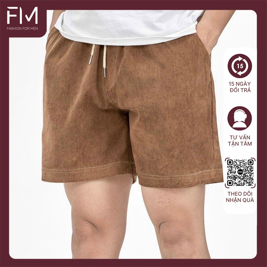 Quần Short nam nhung tăm, quần đùi nam style Hàn Quốc- FORMEN SHOP- FMTP013