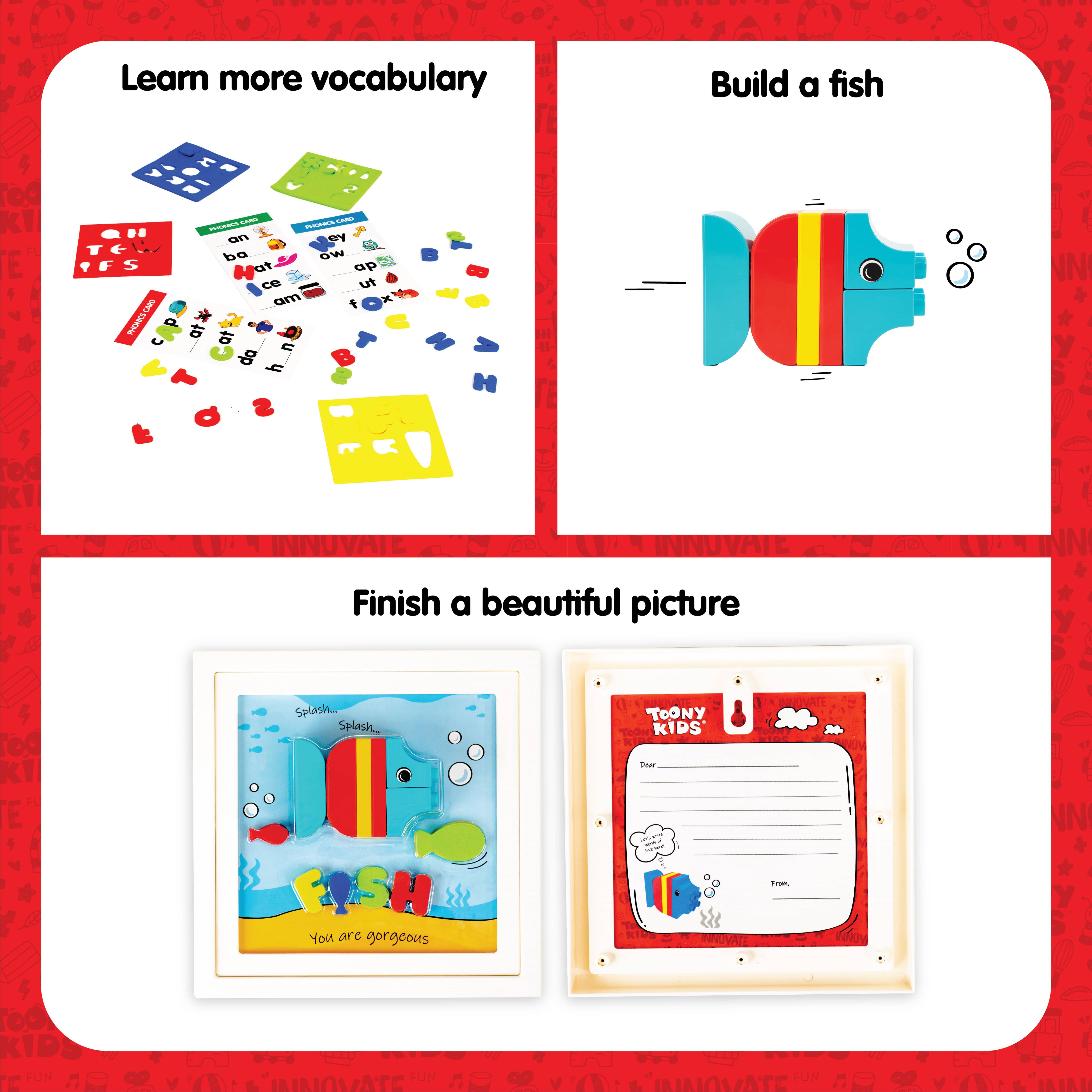 Đồ Chơi Bộ Lắp Ráp Khung Tranh Cá TOONYKIDS - Đồ Chơi Thông Minh Cho Bé - Creative Picture Farme TN00522